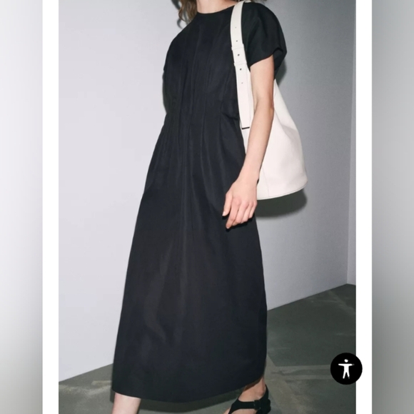 Zara ZW Collection Pleated Midi Dress - Picture 5 of 7